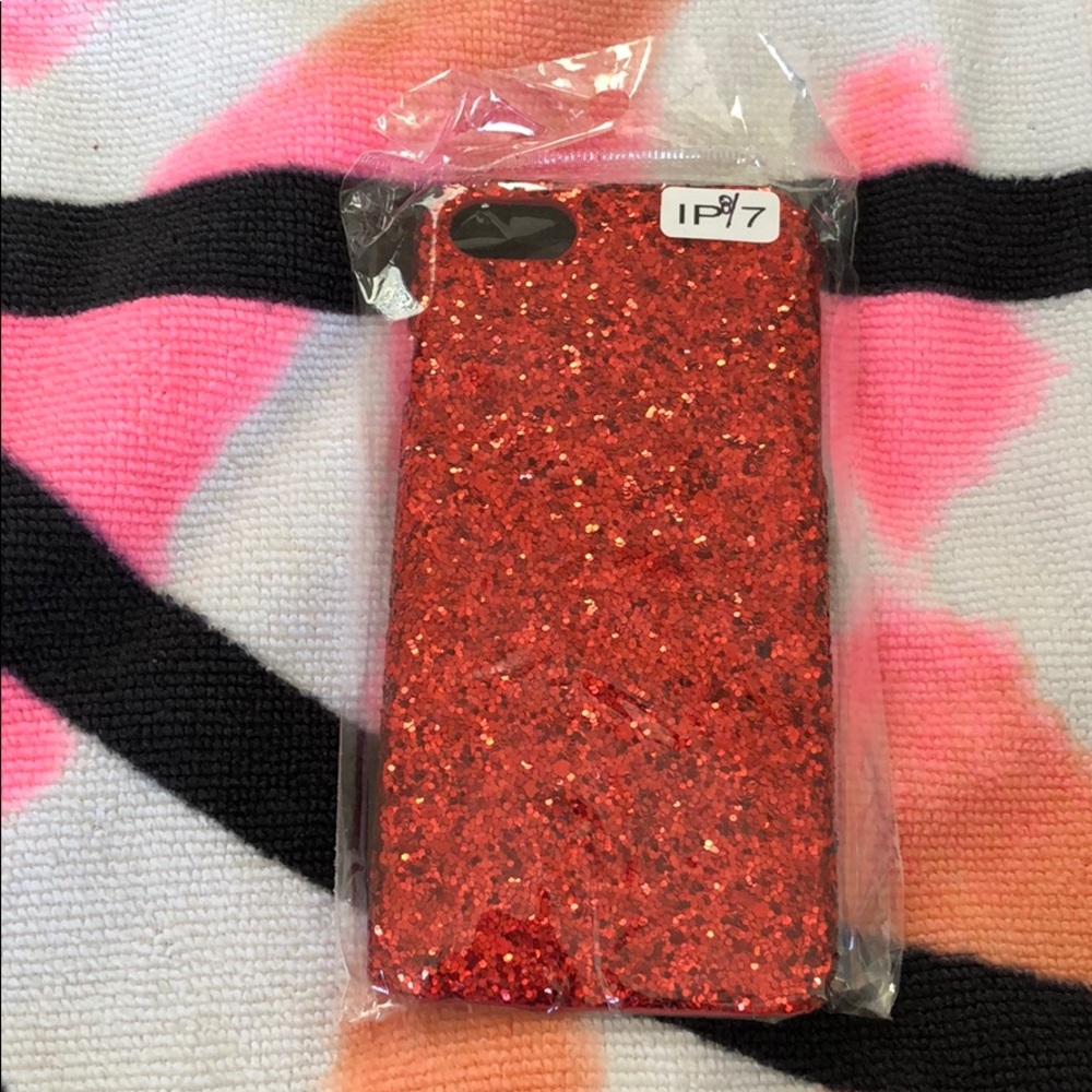 iPhone 7/8 red glitter case